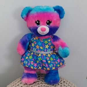 Colorful Plush Bear Toy With Dress